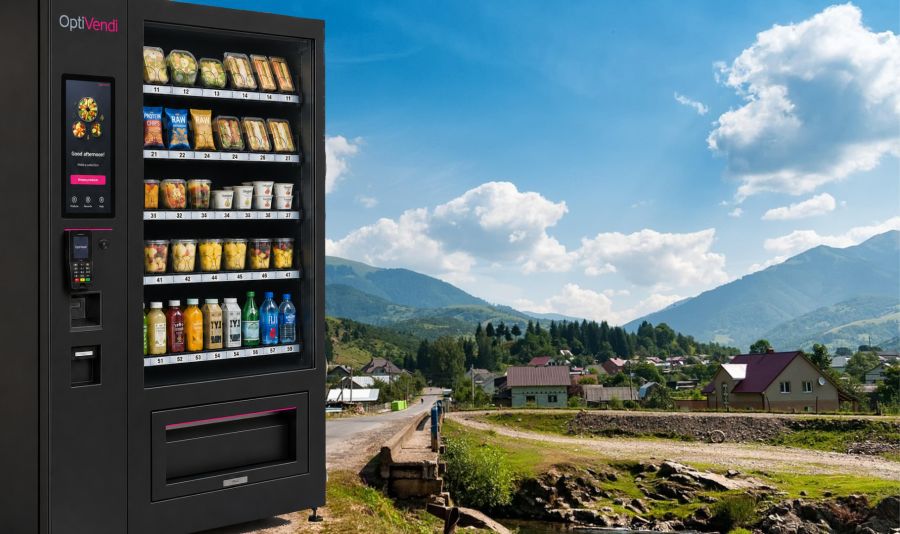 Sprawdź, jakie produkty najlepiej sprzedają się w automacie vendingowym na wsi i w małej miejscowości. Pieczywo, jajka, lokalne wyroby i gotowe dania.