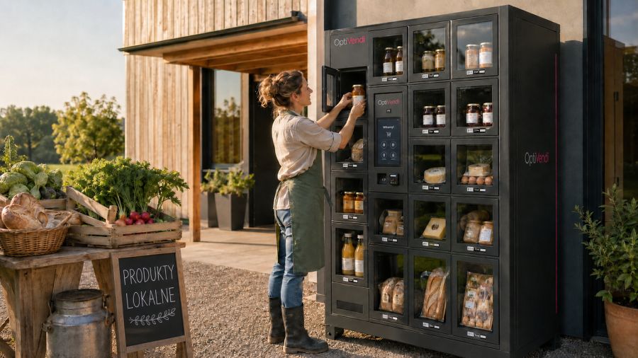 Jak sprzedawać sery, przetwory, pieczywo i inne lokalne produkty przez automat vendingowy? Sprawdź, jak dobrać chłodzenie, windę lub system skrytek.